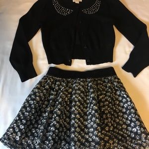 Girls skirt & cardigan sweater